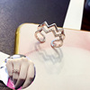 Sophisticated accessory, zirconium, ring with stone, Korean style, micro incrustation, on index finger