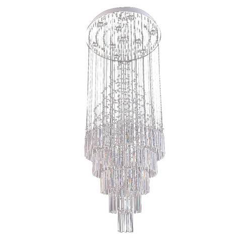 Modern Multi-Level Stairway Pendant Light, Simple Creative Living Room Crystal Pendant Light, Grand Hotel Villa Engineering Pendant Light