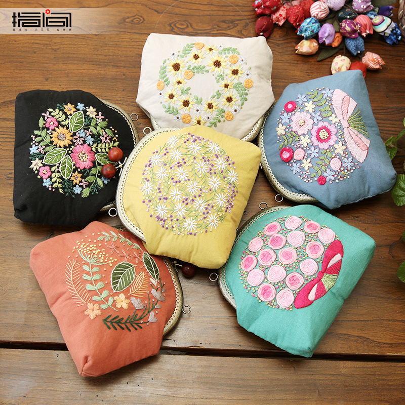 Nuevo estilo hecho a mano material de bricolaje bolsa de almacenamiento ramo bolso crossbody estilo creativo regalo cartera
