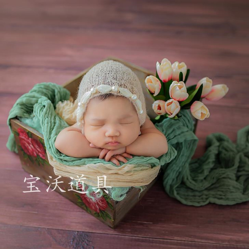 宝沃道具木板带花道具框适合新生儿百天宝宝影楼拍照摄影道具