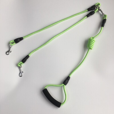 厂家直销双头狗狗牵引绳可拆卸多功能狗链子狗绳一拖二宠物牵引绳