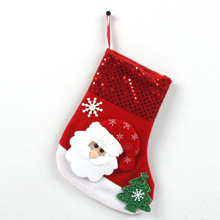 圣诞节装饰用品礼品挂件 卡通布艺糖果礼物苹果袋圣诞靴/袜 大号