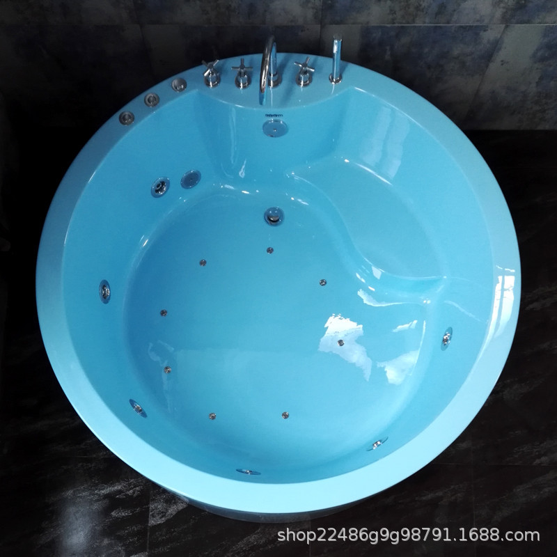 Hotel de Guangdong spa spa acrílico independiente doble surf masaje redondo rojo bañera de calentamiento