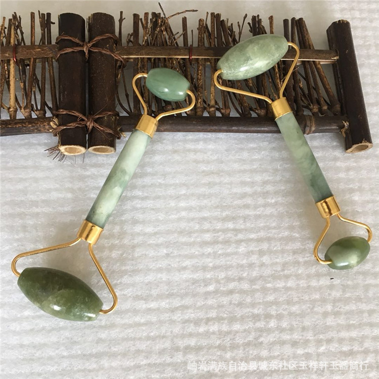 Masajeador de rodillos de jade de soldadura Rodillo de masaje facial cara natural Xiuyu cara masaje adelgazante Jade belleza contenedor