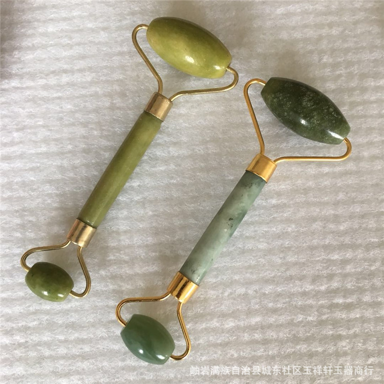 Masajeador de rodillos de jade de soldadura Rodillo de masaje facial cara natural Xiuyu cara masaje adelgazante Jade belleza contenedor