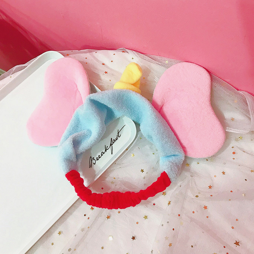 Korean elephant ear headband Cute Dumbo face wash headband girl Insta facial mask headband