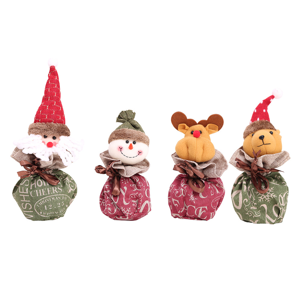 Christmas Decorative Products linen Bag Cartoon Old Snowman Children's Gift Bag_voghion.com