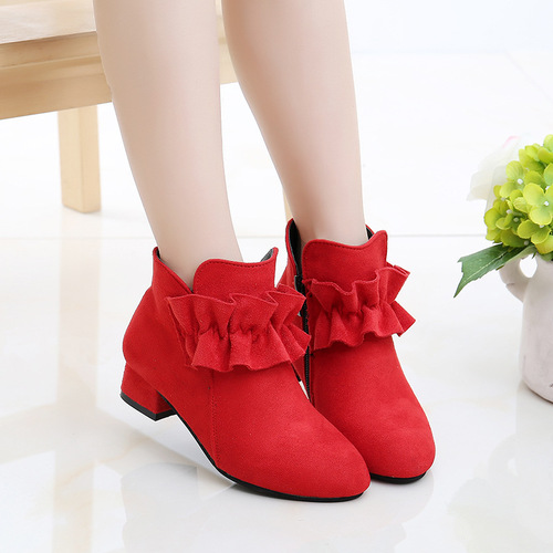 Children's Ankle Boots for Girls - New Spring and Autumn Season Children's Boots - High Heel Princess Shoes for Girls - Middle Children's Shoes