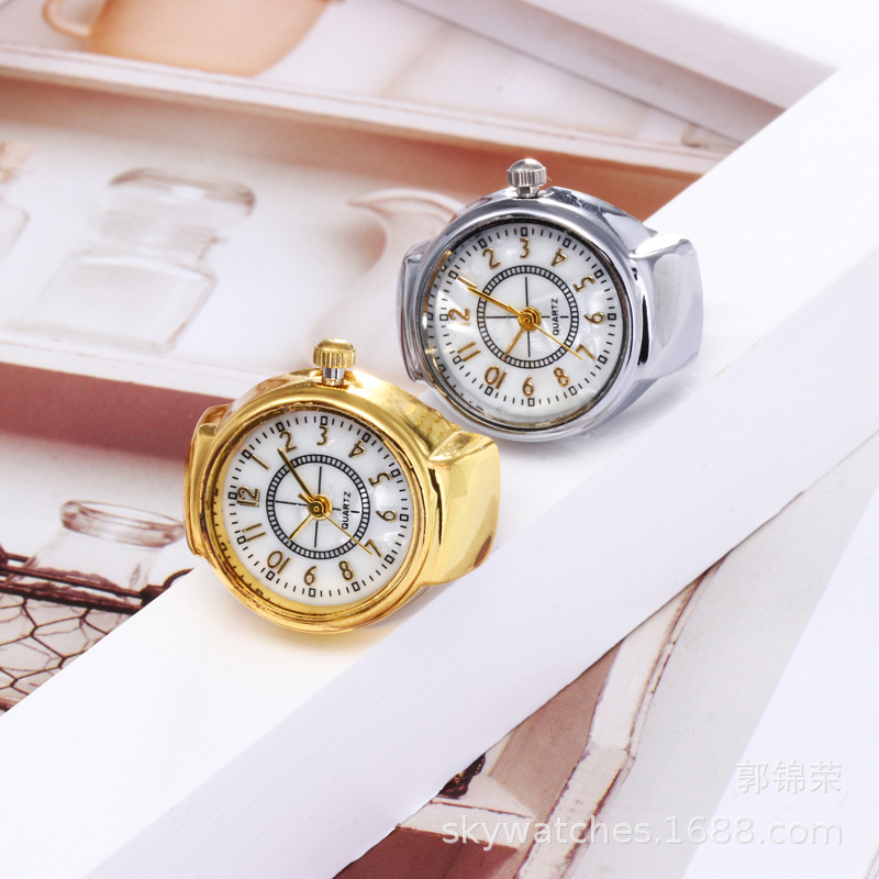 Movimiento Nacional de Comercio Exterior recomendar Venta caliente reloj de anillo reloj de estudiante joyería creativa reloj de dedo fábrica al por mayor