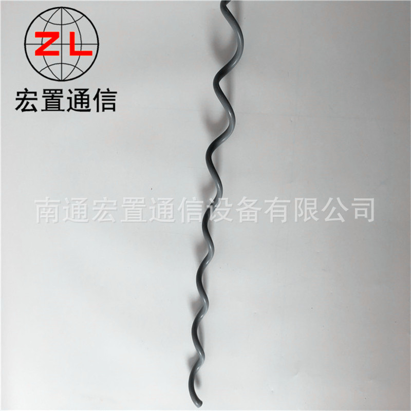 文登塑料防振鞭金具 ADSS架空螺旋减振器 300米跨距防振鞭价格
