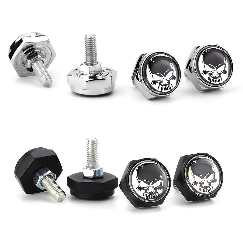 Car Modification License Plate Fixing Screws Skull License Plate Screws Neutral Car License Plate Anti-Theft Fixing