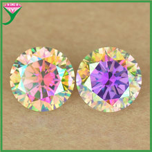 各种电镀AB幻彩人造立方氧化锆石圆形宝石 彩虹ab彩圆钻皓石