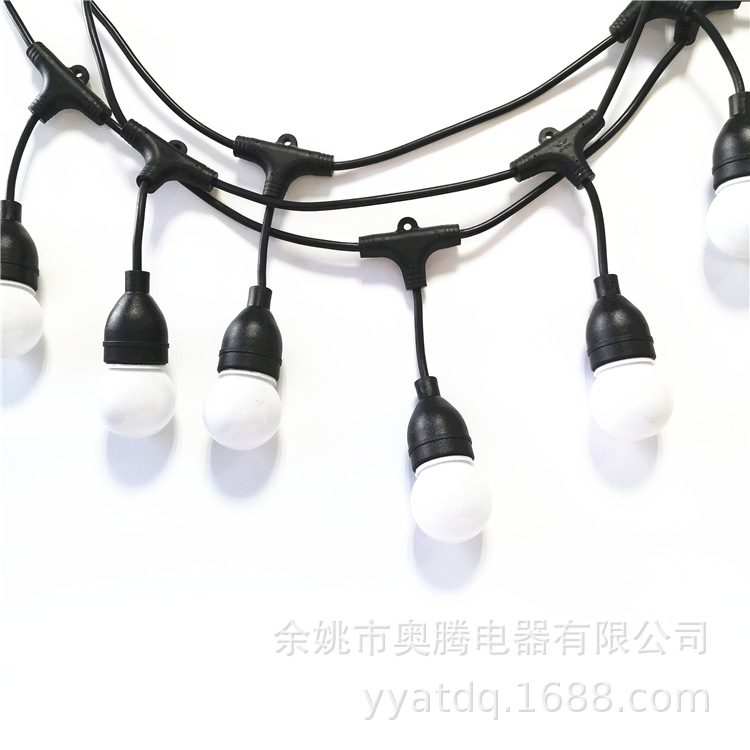 厂家批发新款支持蓝牙下垂吊式防水跑马圣诞灯串RGB全彩灯电源线