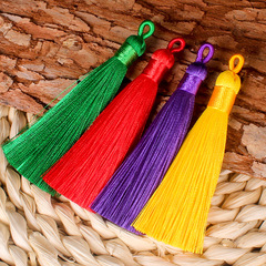8cm hoop tassel tassel polyester artificial ice silk vertical tassel tassel bookmark Chinese knot incense bag hanging tassel