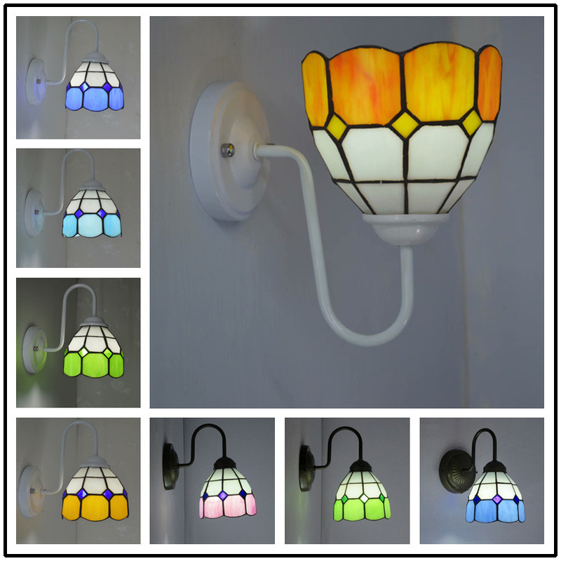 Special wall lamp wholesale explosions simple hotel bedroom bedside lamp a generation of Mediterranean glass fishing wall lamp