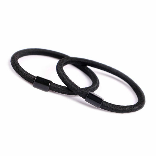 2 Yuan Store Hot Selling Square Black Rubber Band Hair Tie Wholesaler High Elasticity Hair Band Hair Accessory Hair Ribbon