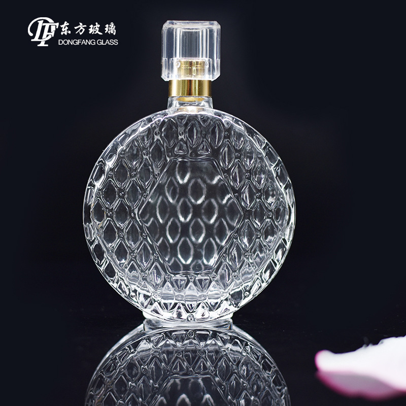 东方玻璃现货 50ml香水瓶 椭圆卡口喷雾玻璃瓶 高白料玻璃瓶包材