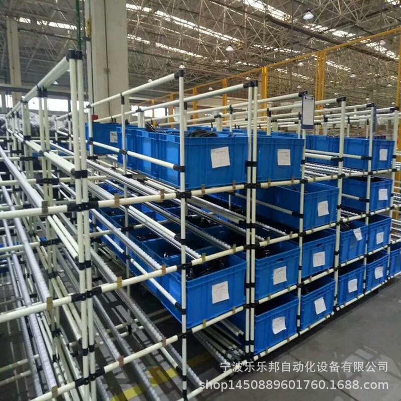 First-in-first-out shelf flow bar storage shelf // mobile shelf material turnover car factory direct sales
