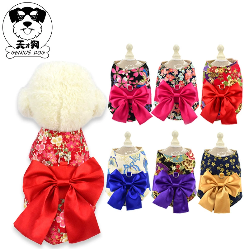 Весенние дышащие зоотовары бантом Печать Собака нагрудный ремень жилет домашнее животное Тяговый канат оптом