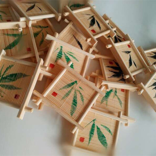 Wholesale bamboo tic-tac-toe coaster insulation pad tea ceremony accessories square coaster saucer tea coaster logo