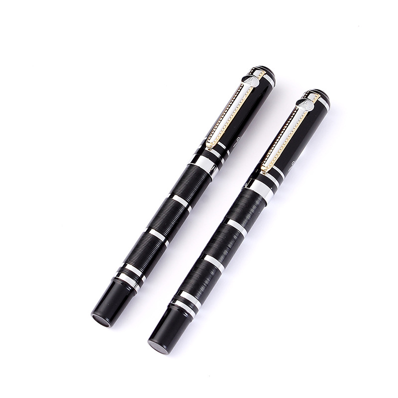 Venta al por mayor de metal punta curva pluma firma pluma perla pluma negocio publicidad regalo tinta pluma entrega de una sola pieza