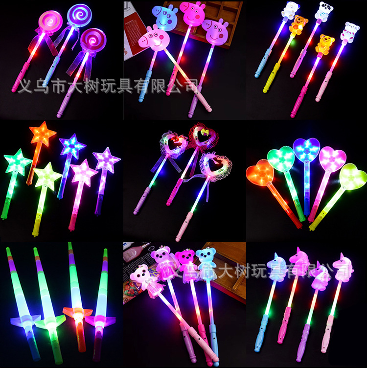 Juguetes para niños barraca de luz fluorescente concierto amor cerdo barra de luz caliente fábrica al por mayor
