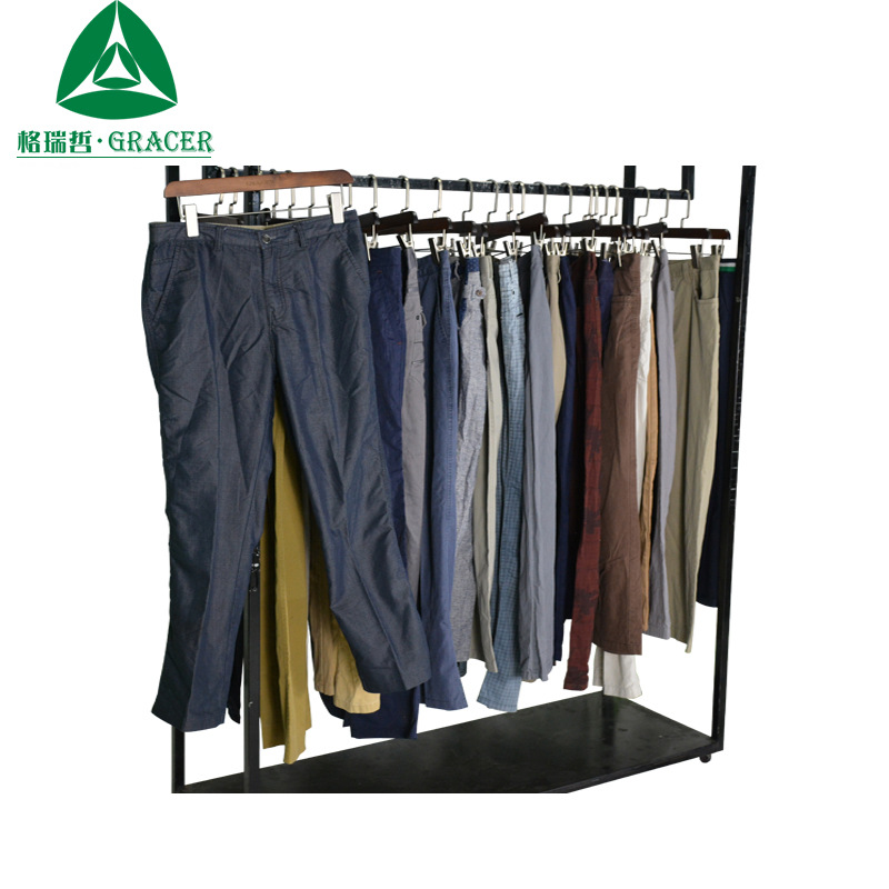 非洲二手服装斤称used men pants青少年直筒男式八九成新旧休闲裤