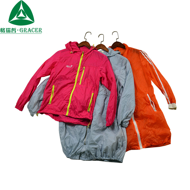 广州旧衣服旧服装混批 春秋骑行防晒韩版男女纯色超轻运动外套