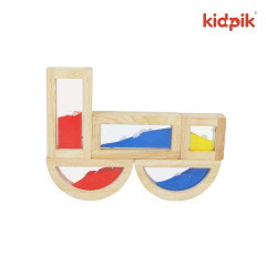 木製積木玩具沙積木亞克力彩虹積木光影遊戲早教木製玩具網紅遊戲