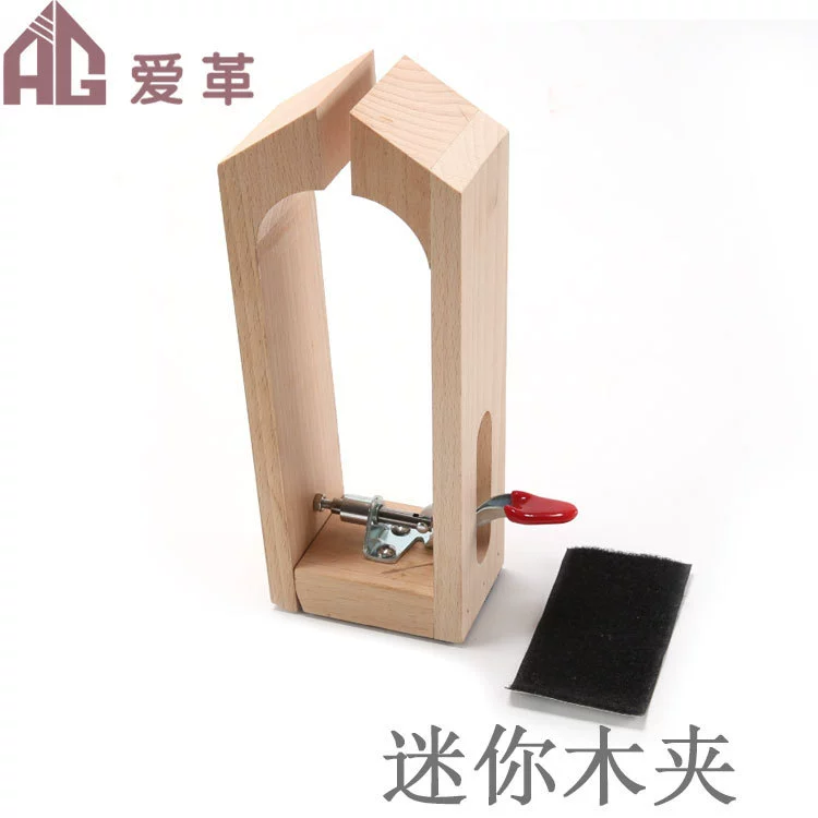 Кожа Сшитый вручную деревянный зажим Кожаные инструменты ручной работы Настольная мини-деревянная рама Держатель из цельного дерева Деревянный зажим из бука