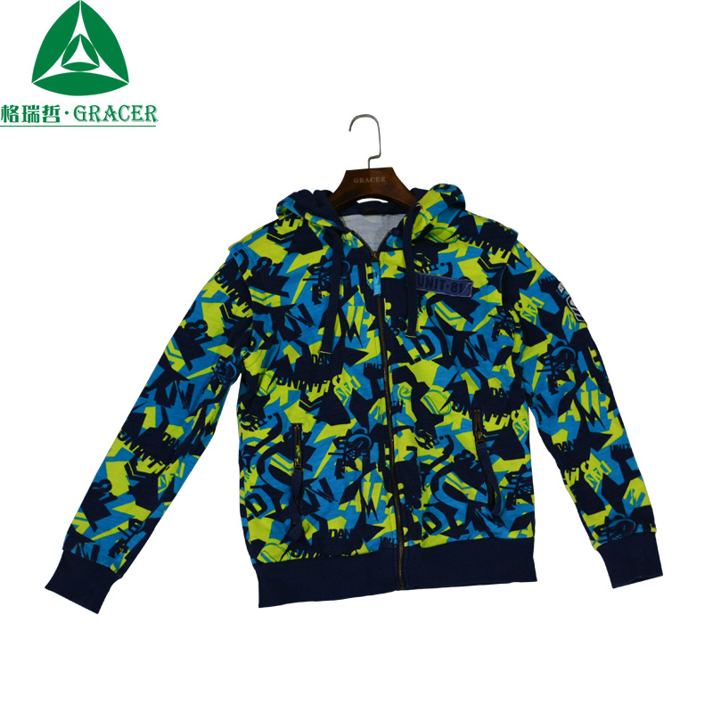 广州十年厂家批发春秋季开衫卫衣连帽休闲运动服带帽戴加绒外套