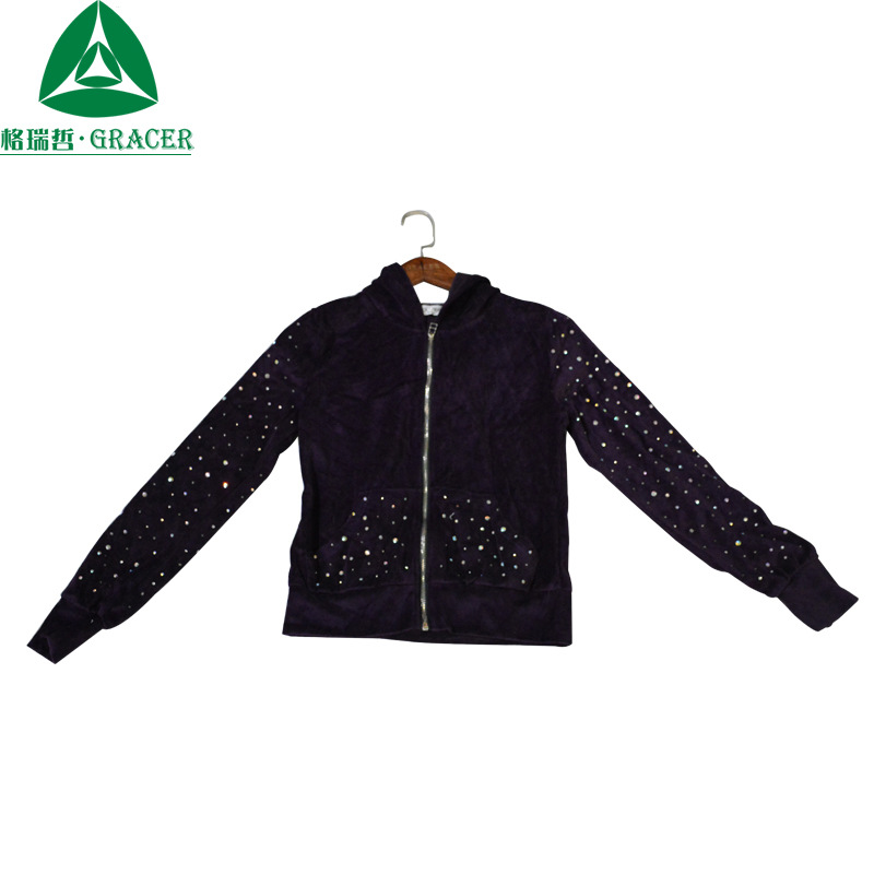 旧服装工厂供应八九成新瑜伽服 连帽健身绒料保暖瑜珈跑步外套