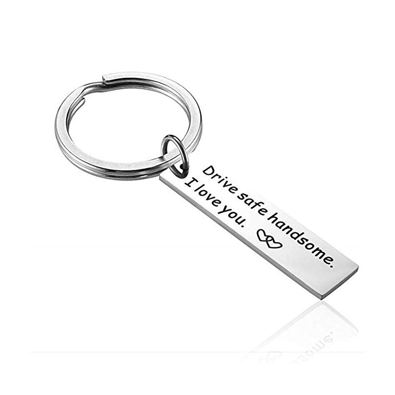 DIY car driving keychain Drive Safe Handsome I love you stainless…