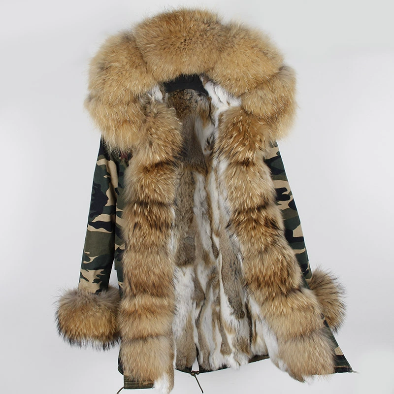 Куртка из искусственного меха You from the Star Fur Coat женскаяOversized меховой воротник повседневная парка средней длины хлопковая одежда HD2