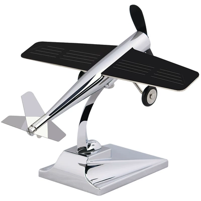 Printable Logo Solar Rotating Aircraft Model Car Ornaments Creative Air Force Gifts Car Accessories Lettering (Car ornaments) - 12511585cm-bright-silver