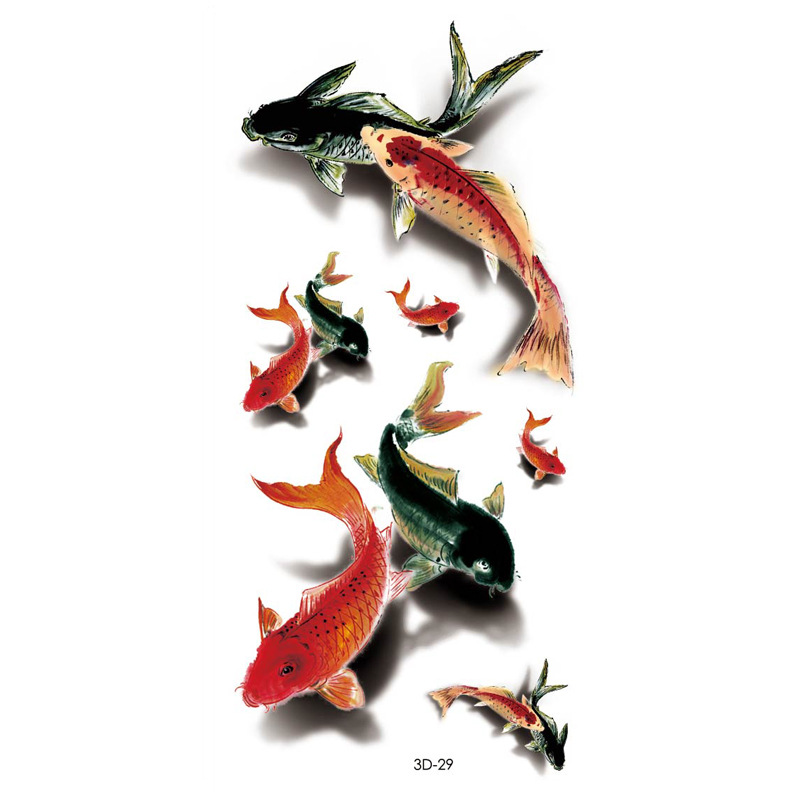 Rosa tatuaje pegatinas 3D TikTok Net color rojo impresión tatuaje pegatinas mariposa flor impermeable tatuaje pegatinas