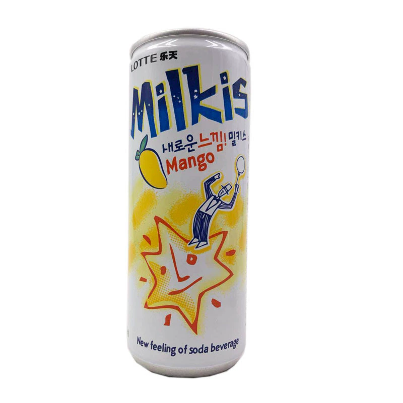 Газированный напиток (Lotte Milkis) корейский стиль, 250 мл, вкус клубничного молока