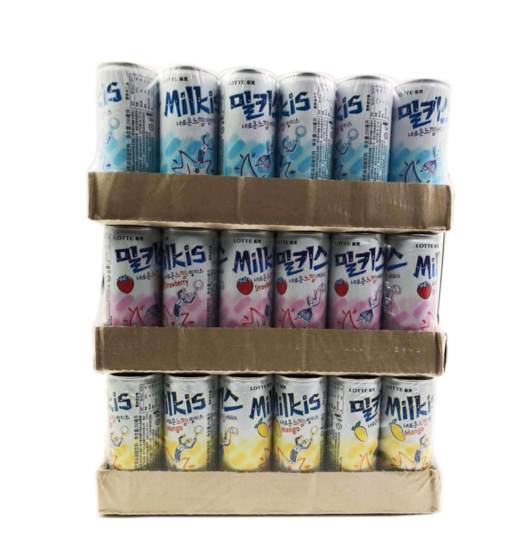 Газированный напиток (Lotte Milkis) корейский стиль, 250 мл, вкус клубничного молока