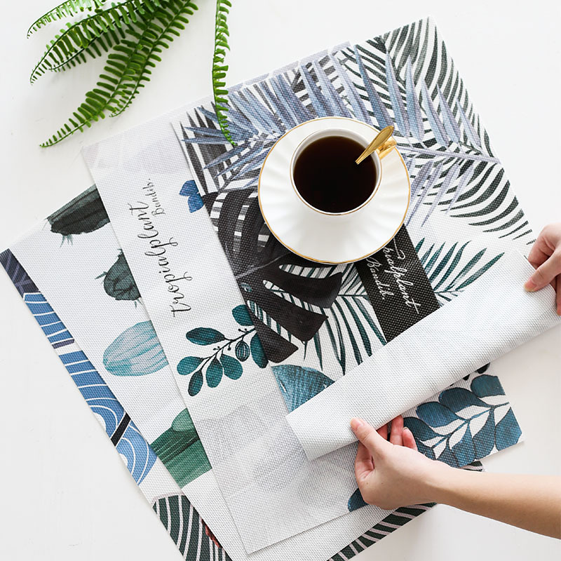 Shanen Nordic pintura de tinta PVC mantel estera de aislamiento pintura decorativa estera de la tabla creativa comida Occidental tazón de fuente estera de la placa