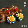 Ethnic cloth from Yunnan province, earrings handmade, wholesale, ethnic style, flowered