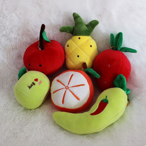 Wholesale fruit plush pendant strawberry pineapple toy soft down cotton shopping mall supermarket grab machine rag doll doll