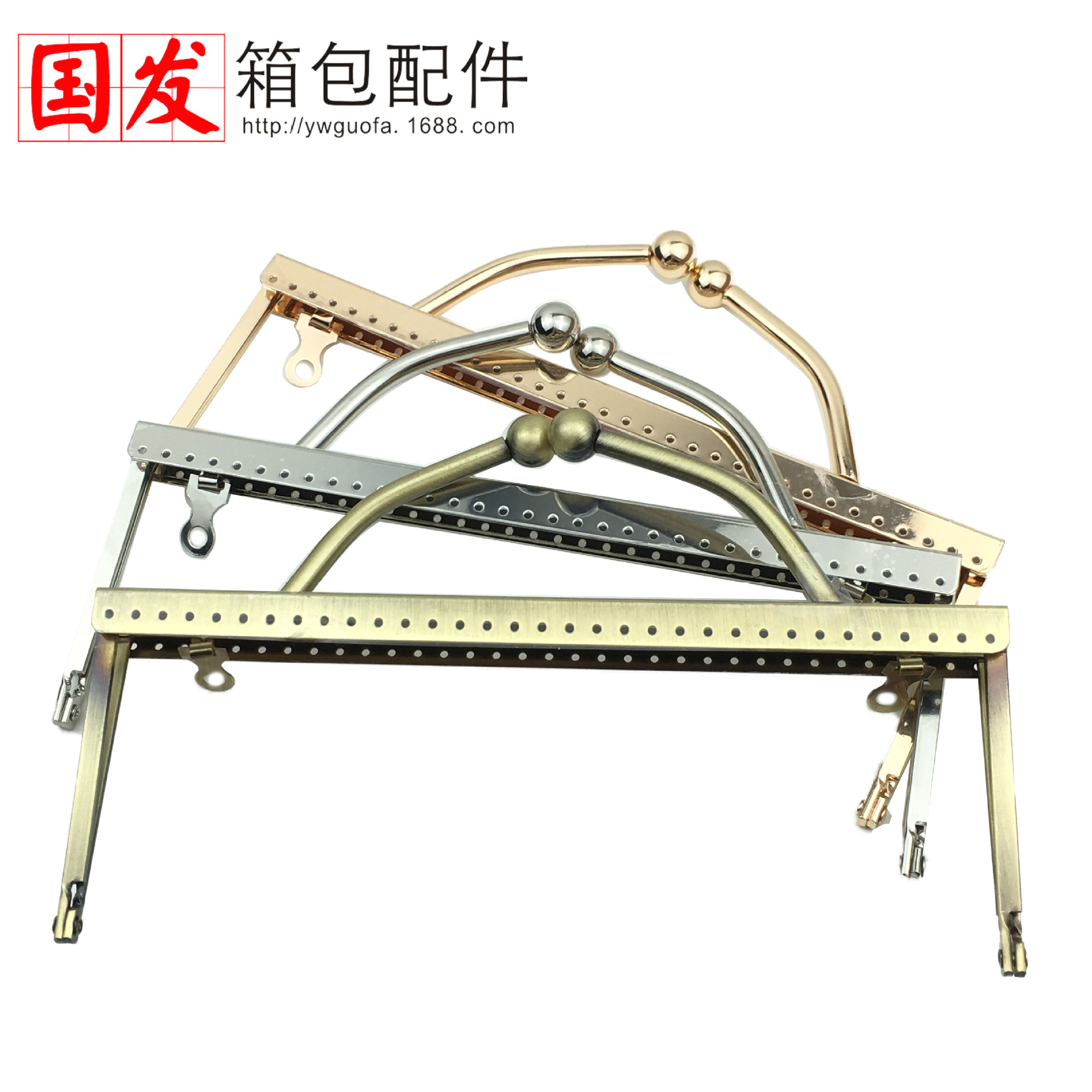 No en stock: 20cm pie de anclaje liso fijo manejo de oro agujero de alfiler accesorios de bolsas DIY