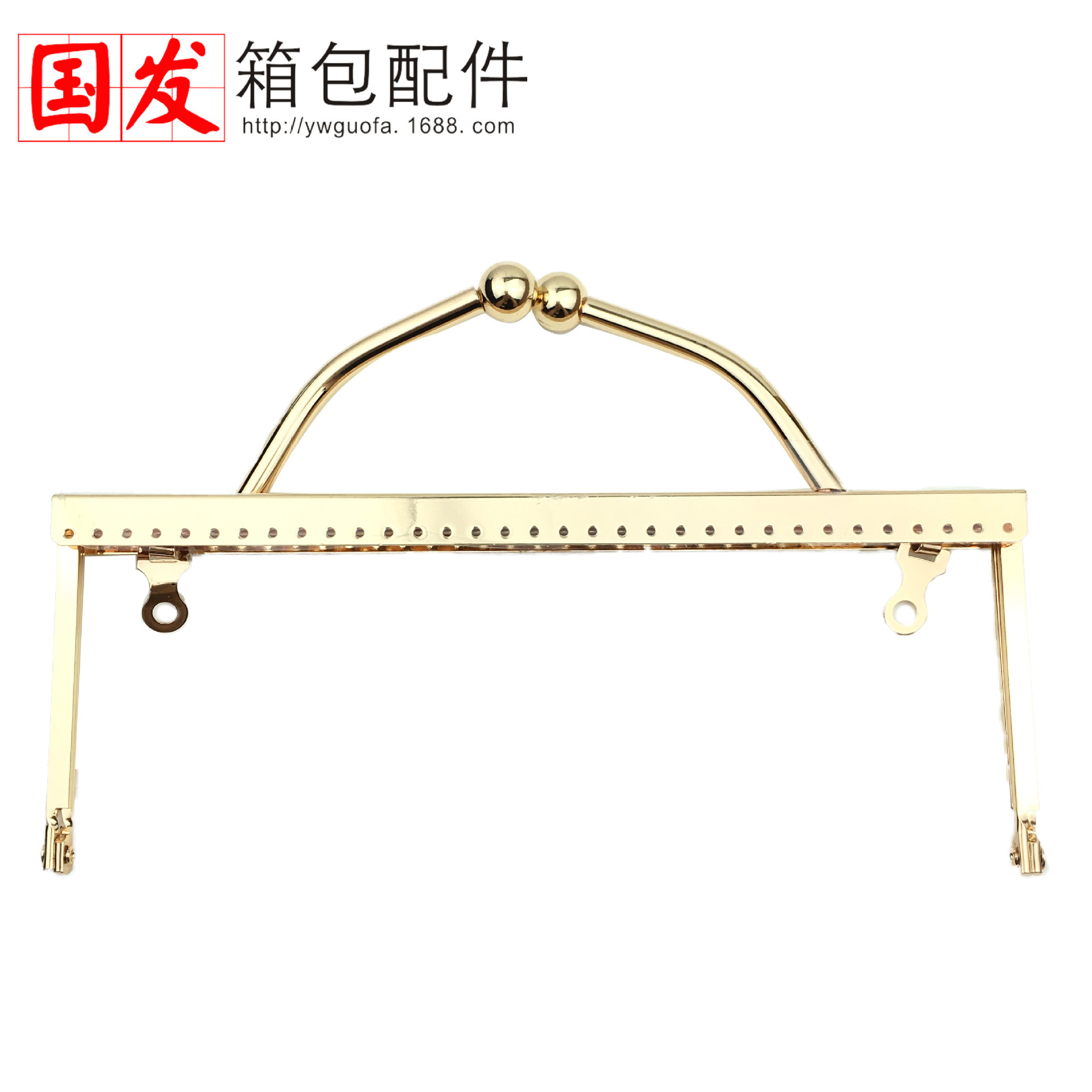 No en stock: 20cm pie de anclaje liso fijo manejo de oro agujero de alfiler accesorios de bolsas DIY