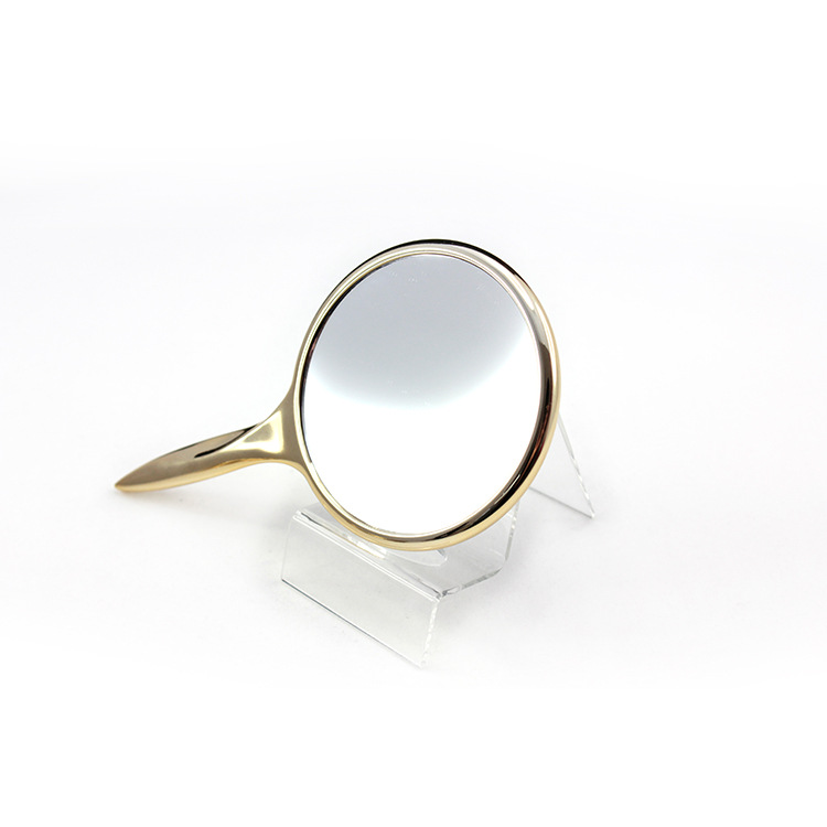 Suministro directo de fábrica regalos promocionales ronda pequeña manija espejo portátil conveniente espejo cosmético logotipo personalizado regalo