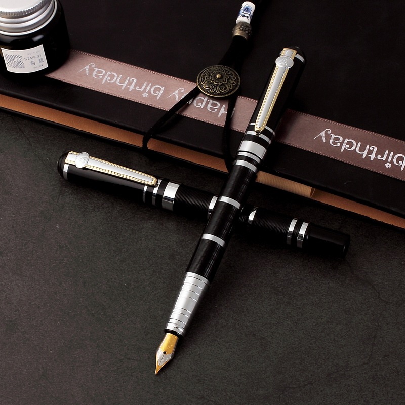 Venta al por mayor de metal punta curva pluma firma pluma perla pluma negocio publicidad regalo tinta pluma entrega de una sola pieza