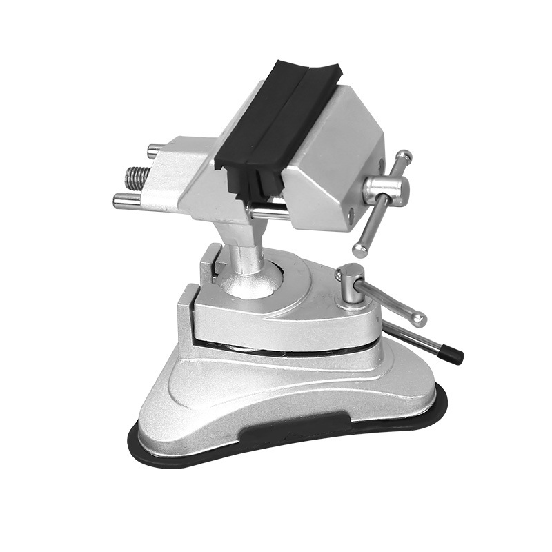 Tornillo de banco con ventosa de aleación de aluminio, abrazadera giratoria de 360 grados, abrazadera de mesa pequeña multifuncional de aluminio para vidrio.