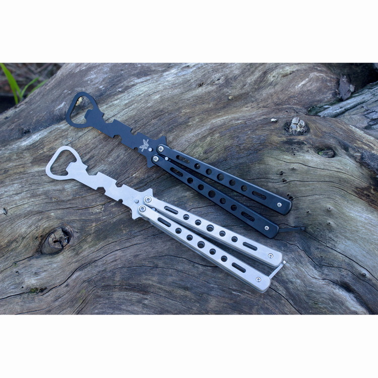 现货供应 未开刃蝴蝶刀练习刀c27 练习开瓶器甩刀 玩酷训练刀工具