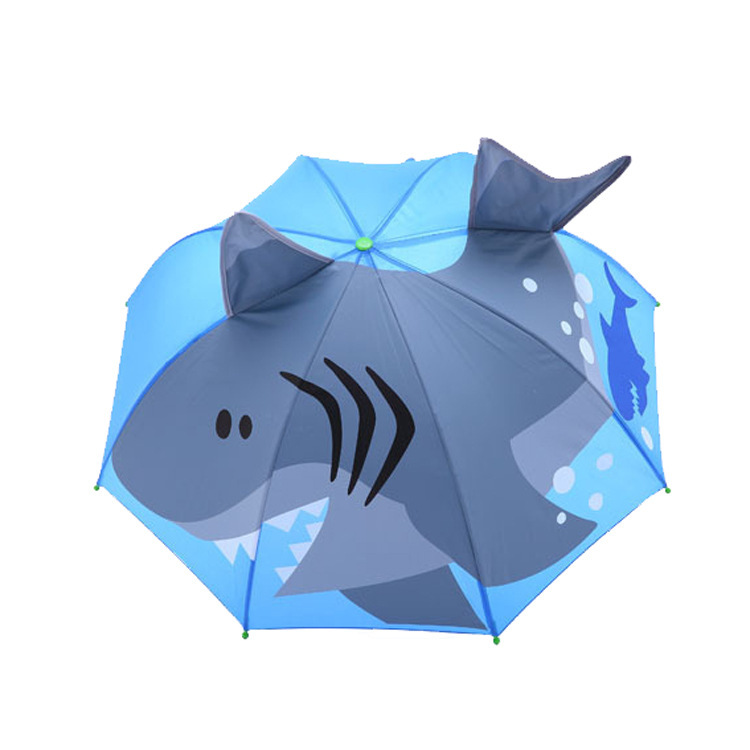 Cross-border American Single Cute Animal Modeling 3D Stereo 9-color Sunshade Manual Shark Children's Umbrella Lightweight