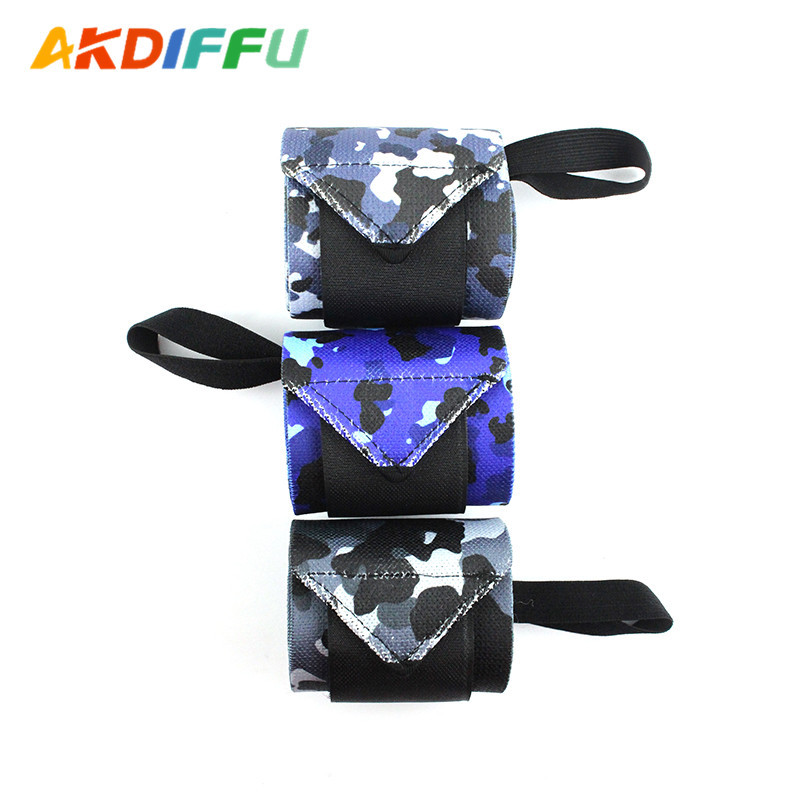 Equipo de Protección deportiva Muñequera deportiva nylon camuflaje presión bobinado pulsera levantamiento de pesas banda de refuerzo protección de la muñeca fitness hard pull