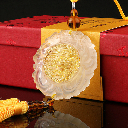 Glass crystal car pendants, car interior accessories, insurance gifts, car rearview mirror decorations